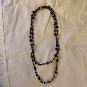 Black green and red necklace